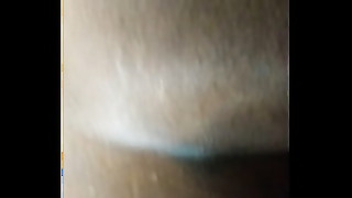 Older woman shows off her butt and gets a hands-on treatment.